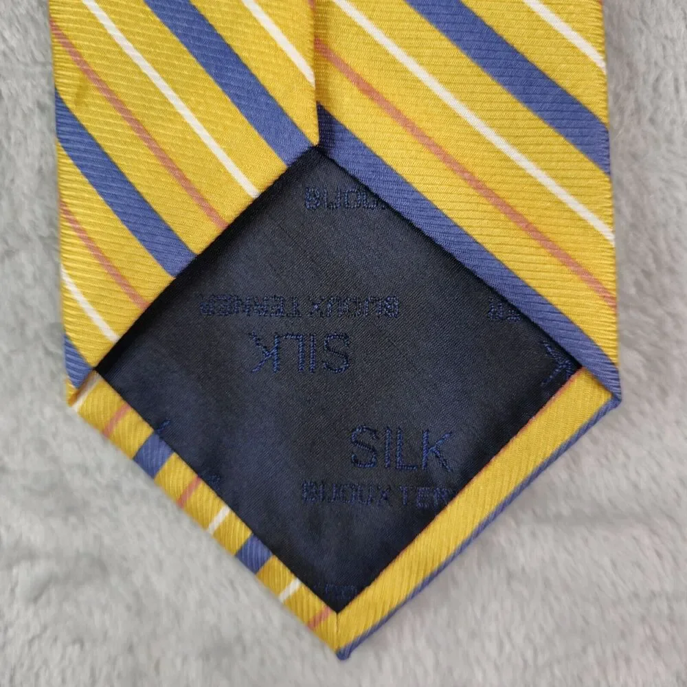 Bijoux Terner Neck Tie Genuine Silk Yellow‎ Striped